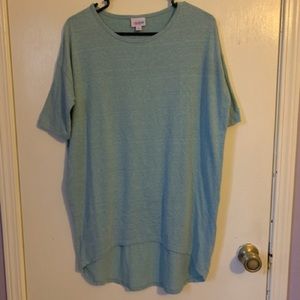 LuLaRoe Solid Irma Tunic Heathered Light Blue
